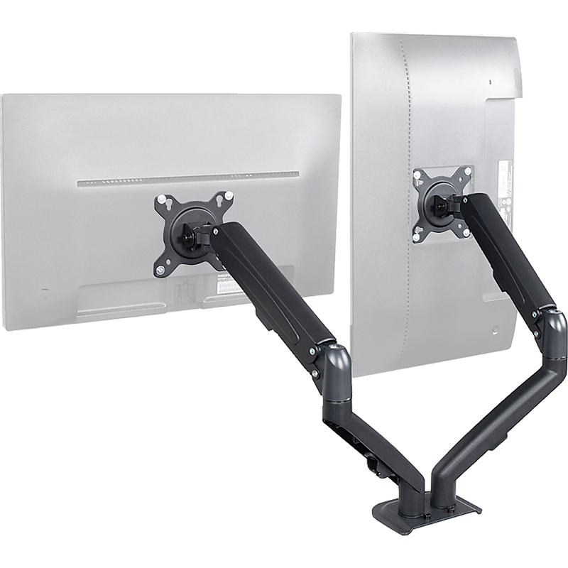 Dual Screen Gas-strut Monitor Stand Mount Desktop Bracket for LED/LC