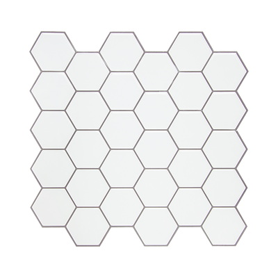 Tiles 3D Peel and Stick Wall Tile Hexagon White (30cm x 30cm x 10 sheets)