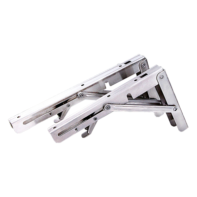 2x 10" Stainless Steel Folding Table Bracket Shelf Bench 50kg Load Heavy Duty