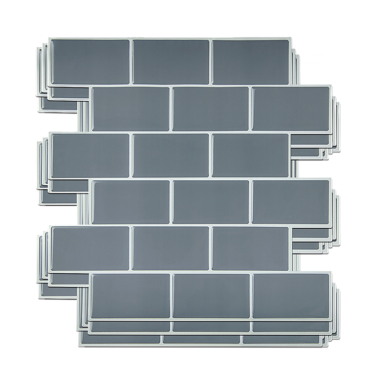 Tiles 3D Peel and Stick Wall Tile Dark Grey 10 Sheets