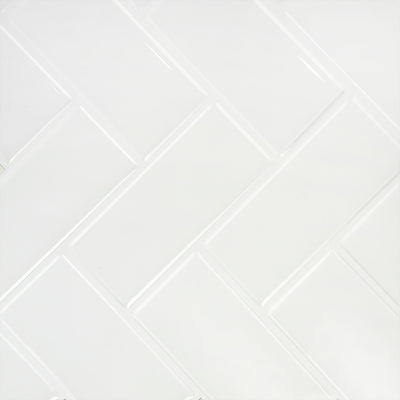 Tiles 3D Peel and Stick Wall Tile Herringbone White 10 Sheets