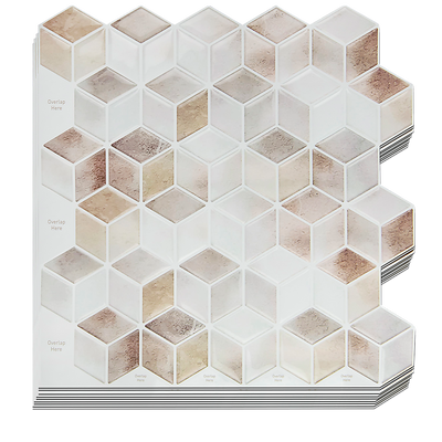 Tiles 3D Peel and Stick Wall Tile Shell Mosaic 10 Sheets