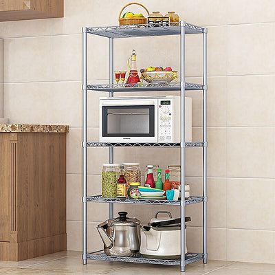 5 Tier Silver Metal Storage Rack Shelving Wire Shelf