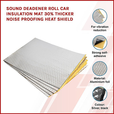 Sound Deadener Roll Car Insulation Mat 30% Thicker Noise Proofing Heat Shield