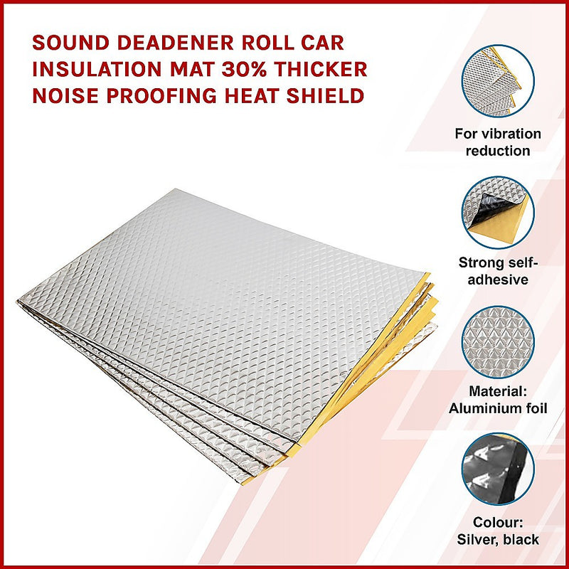 Sound Deadener Roll Car Insulation Mat 30% Thicker Noise Proofing Heat Shield