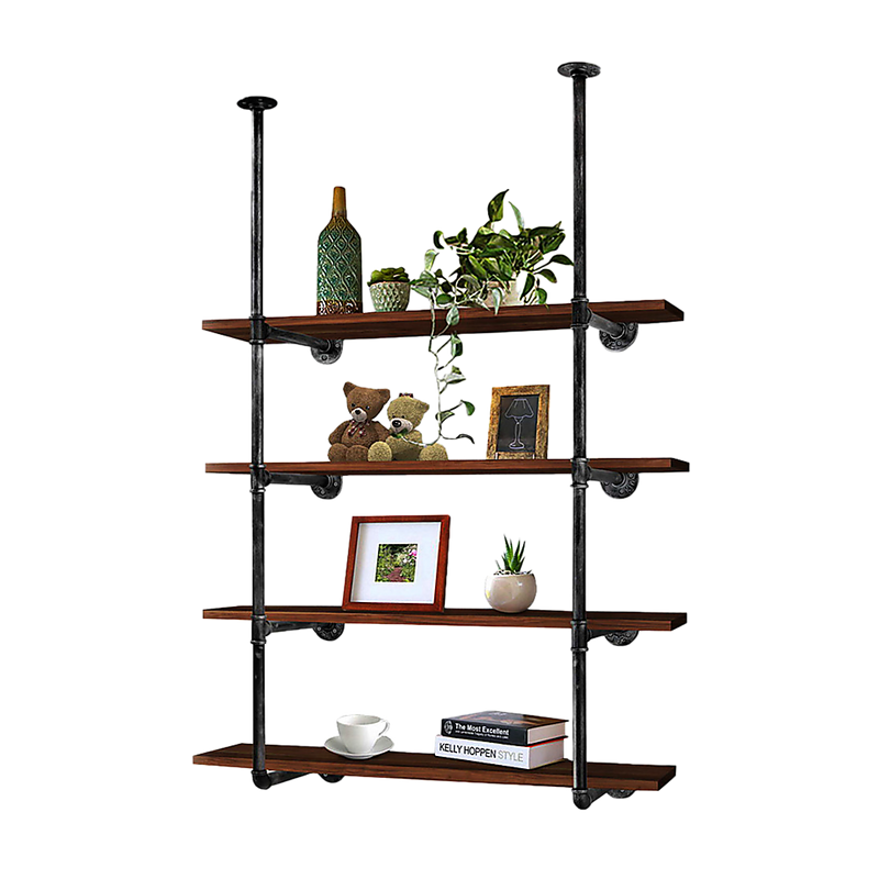 Wall Shelves Display Bookshelf Industrial DIY Pipe Shelf Rustic Brackets