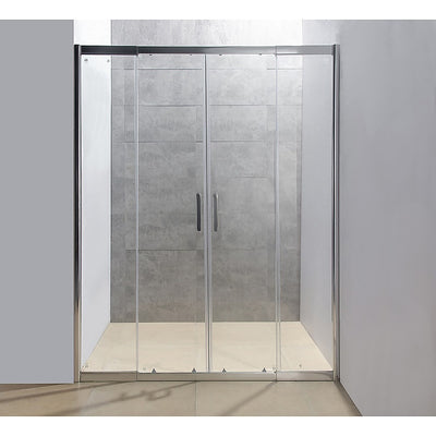 1400-1600mm Sliding Door Safety Glass Shower Screen Chrome By Della Francesca