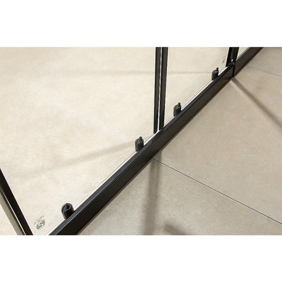 1400-1600mm Sliding Door Safety Glass Shower Screen Black By Della Francesca