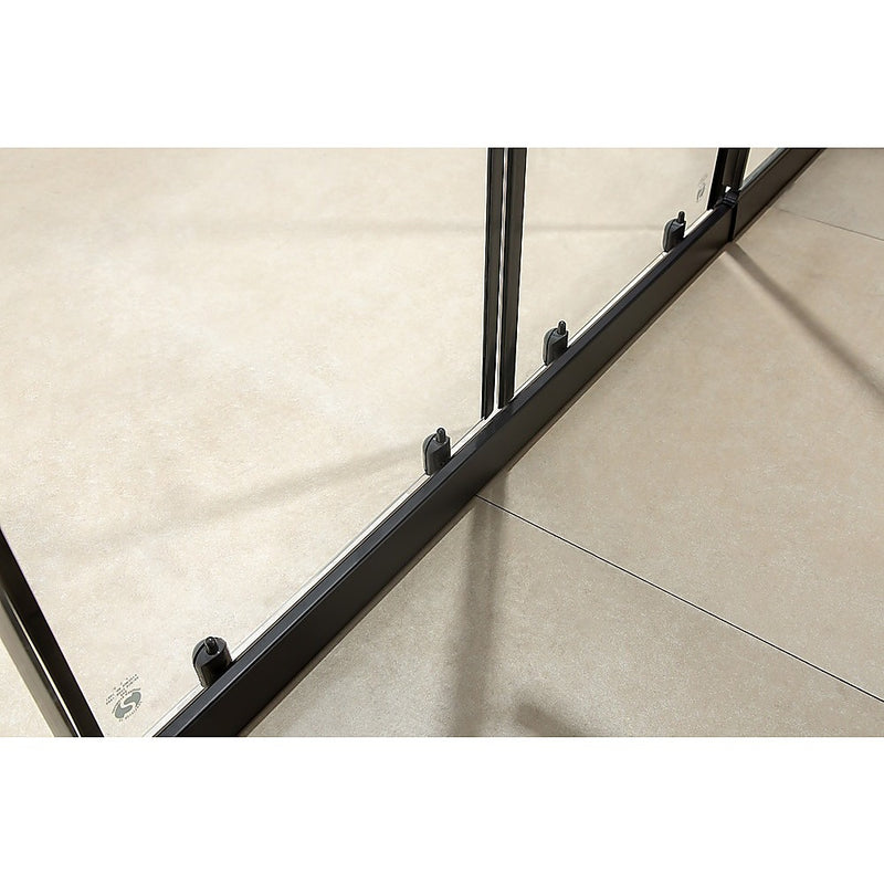 1400-1600mm Sliding Door Safety Glass Shower Screen Black By Della Francesca
