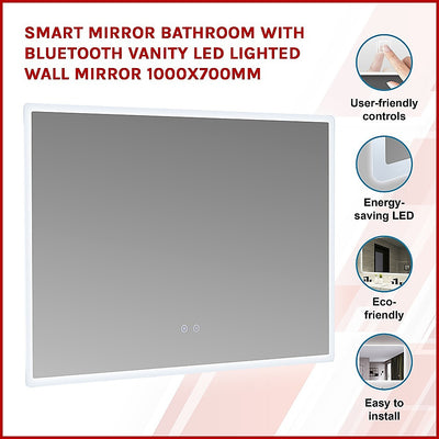 Smart Mirror Bathroom Vanity LED Lighted Wall Mirror 1000x700mm