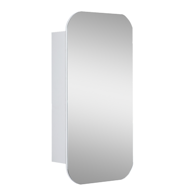 Rectangle Wall Hung Bathroom Mirror Shaving Cabinet Vanity Matte White