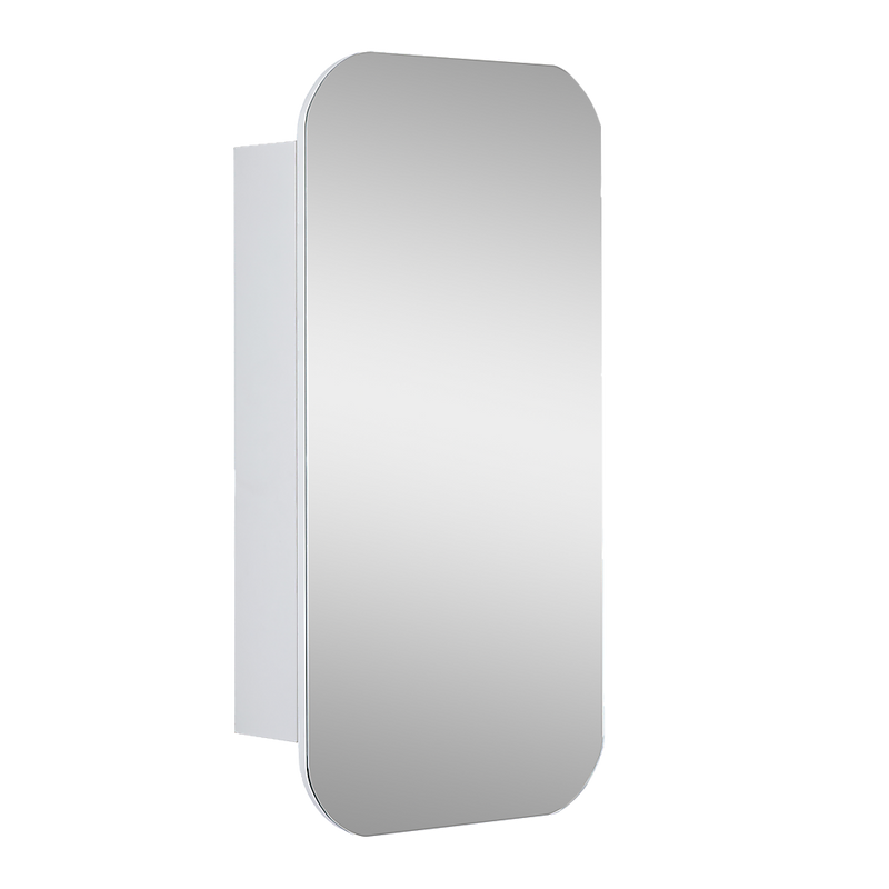 Rectangle Wall Hung Bathroom Mirror Shaving Cabinet Vanity Matte White