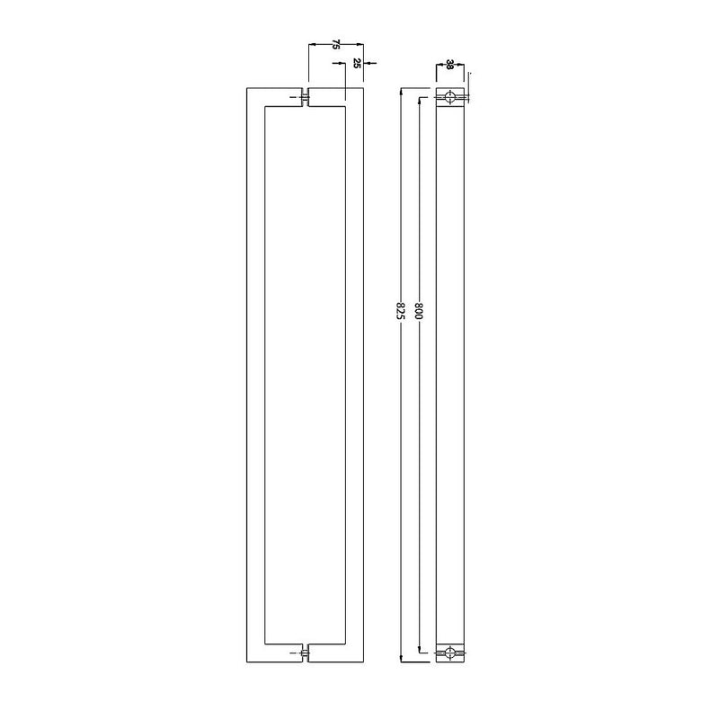 Entrance Door Pull Handle Matte Black 800mm