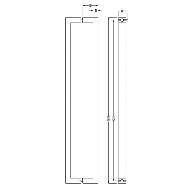 Entrance Door Pull Handle Matte Black 1500mm