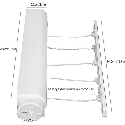 Retracting Clothesline 5 Line 18m Hanging Clothes Space Hanger