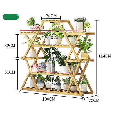 Bamboo Multilayer Flower Plant Bonsai Rack Shelf Stand Porch Lawn Patio