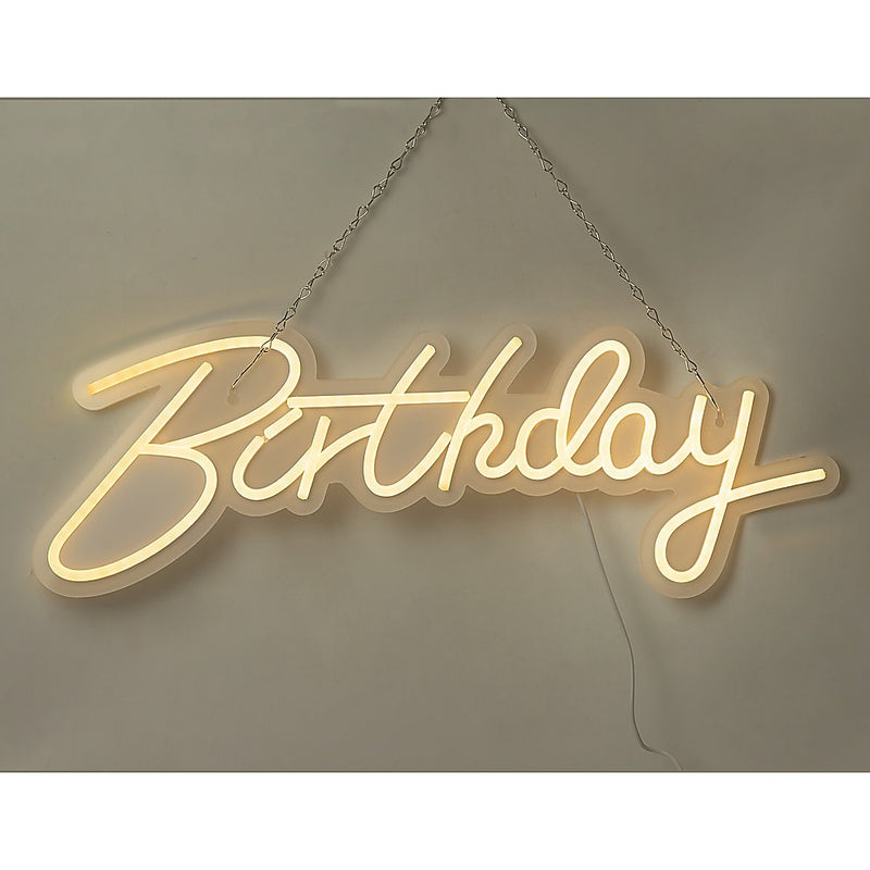 Happy Birthday Neon Sign Hanging Glowing Party Decoration