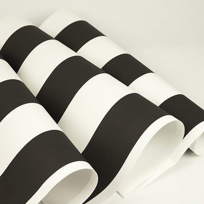 Modern Fashion Black & White Stripes Wallpaper Wall Mural