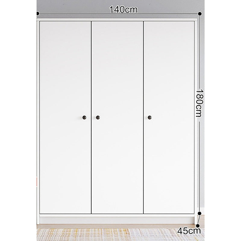 3 Door Wardrobe Bedroom Cupboard Closet Storage Cabinet Organiser