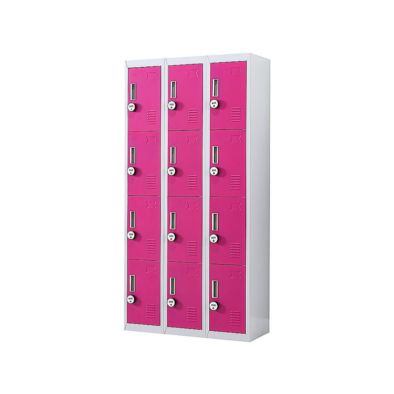 12-Door Locker for Office Gym Shed School Home Storage - 4-Digit Combination Lock