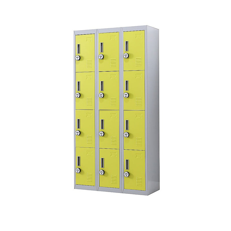 12-Door Locker for Office Gym Shed School Home Storage - 4-Digit Combination Lock