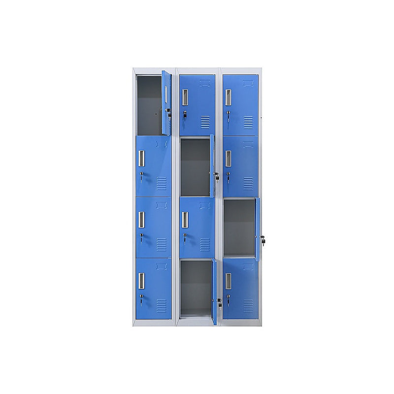 12-Door Locker for Office Gym Shed School Home Storage - Standard Lock with Keys