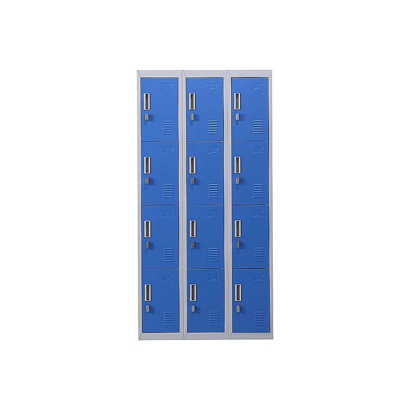 12-Door Locker for Office Gym Shed School Home Storage - Padlock-operated