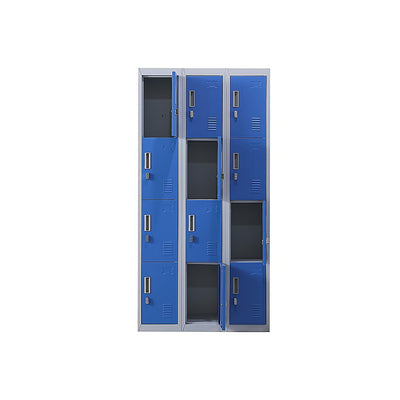 12-Door Locker for Office Gym Shed School Home Storage - Padlock-operated