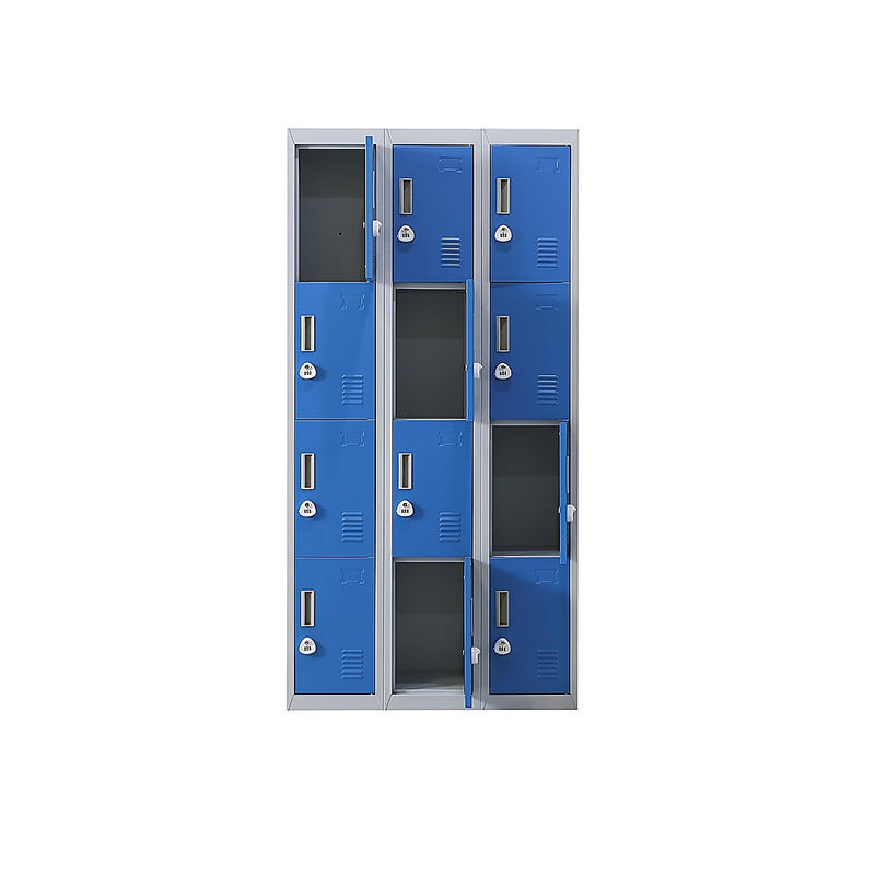 12-Door Locker for Office Gym Shed School Home Storage - 3-Digit Combination Lock