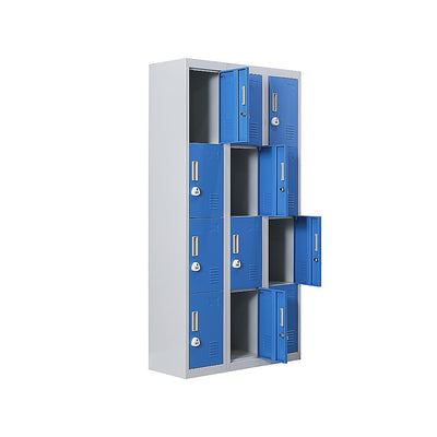 12-Door Locker for Office Gym Shed School Home Storage - 3-Digit Combination Lock