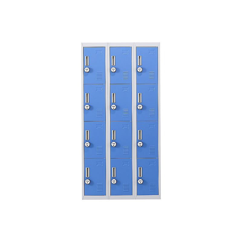 12-Door Locker for Office Gym Shed School Home Storage - 4-Digit Combination Lock