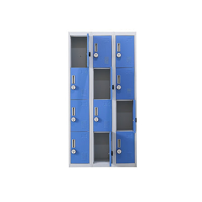 12-Door Locker for Office Gym Shed School Home Storage - 4-Digit Combination Lock