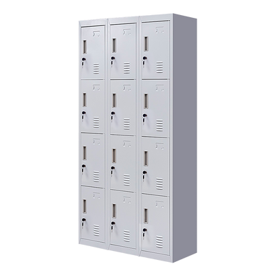 12-Door Locker for Office Gym Shed School Home Storage - Standard Lock with Keys