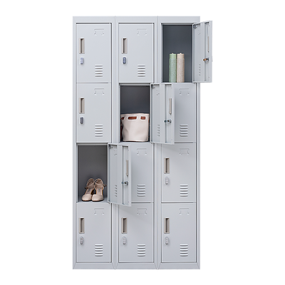 12-Door Locker for Office Gym Shed School Home Storage - Padlock-operated