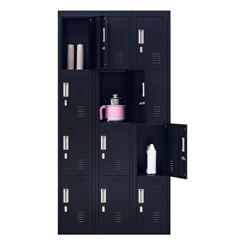 12-Door Locker for Office Gym Shed School Home Storage - Padlock-operated