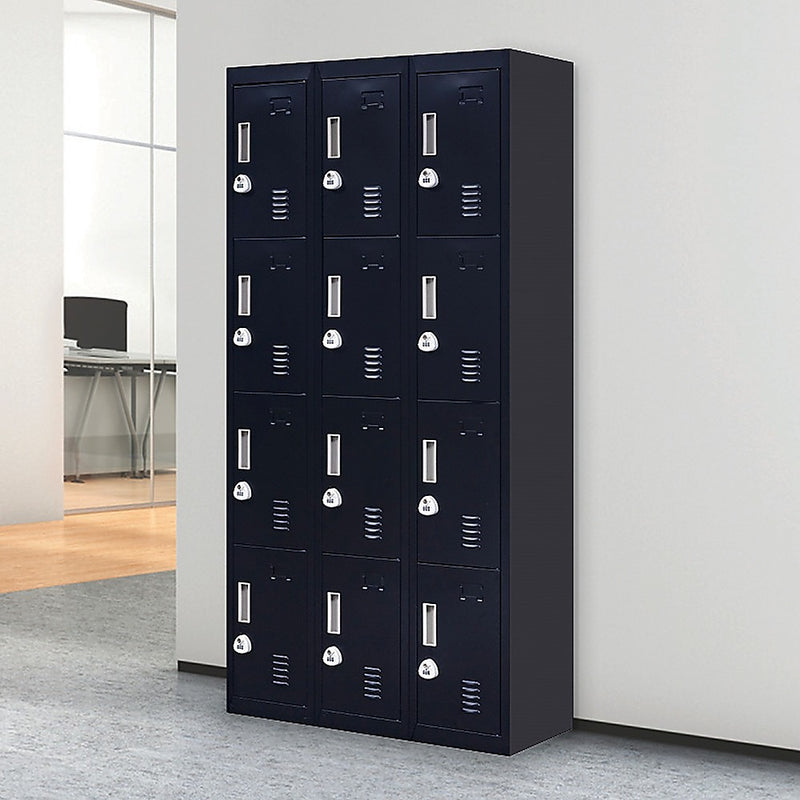 12-Door Locker for Office Gym Shed School Home Storage - 3-Digit Combination Lock