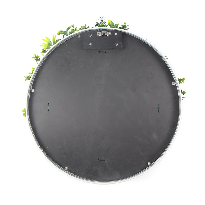 Flowering White Artificial Green Wall Disc UV Resistant 100cm (White Frame)