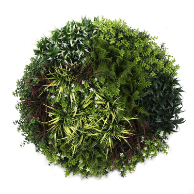 Slimline Artificial Green Wall Disc Art 100cm Green Field UV Resistant (Black)