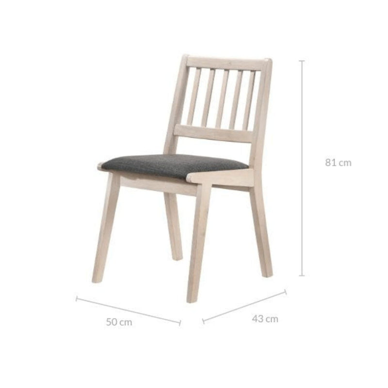 Harriette White Washed Oak Finish Dining Chair Set of 2