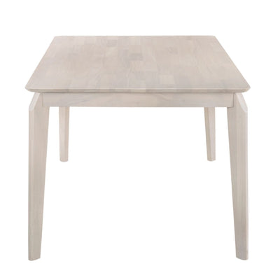 Dining Table 6 Seater Solid Rubberwood in White Washed