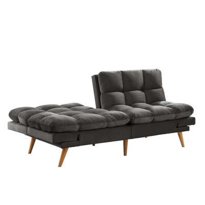 Alexa 3 Seater Velvet Sofa Bed Futon Charcoal