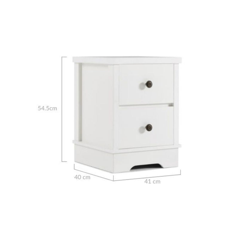 Margaux White Coastal Style Bedside Table