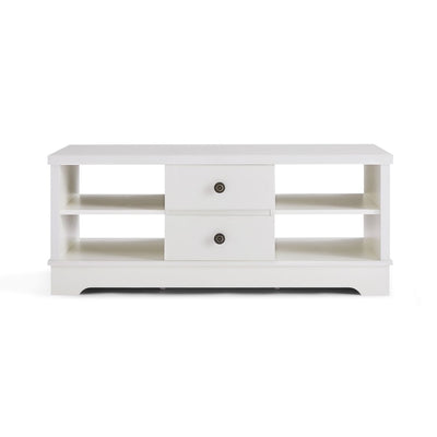 Margaux White Coastal Style Coffee Table with Drawers