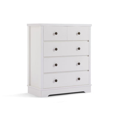 Margaux White Coastal Style Chest of Drawers Tallboy