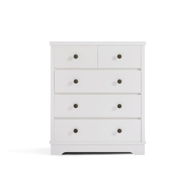 Margaux White Coastal Style Chest of Drawers Tallboy