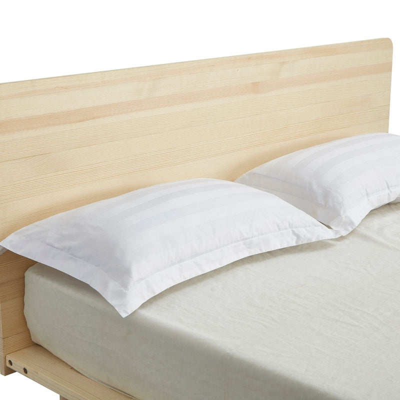 Natural Solid Wood Bed Frame Bed Base with Headboard King