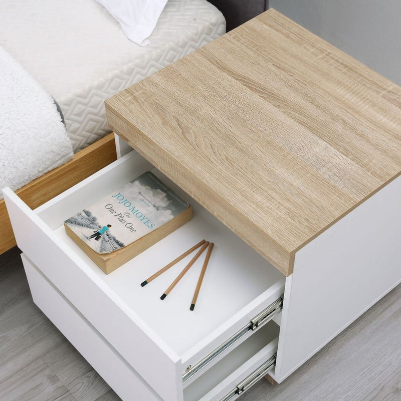 Ashley Coastal White Wooden Bedside Table