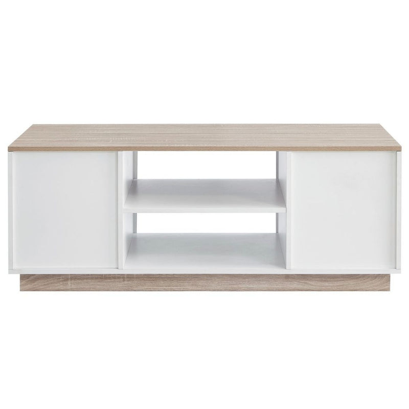 Ashley Coastal White Wooden Coffee Table Oak and White