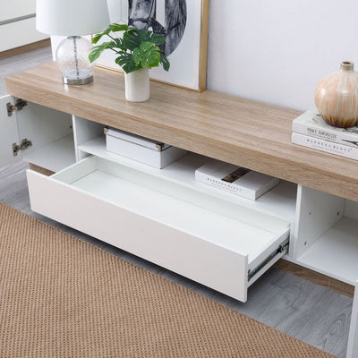 Ashley Coastal White Wooden TV Cabinet Entertainment Unit 180cm