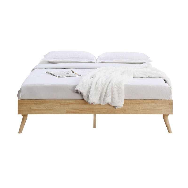 Natural Oak Ensemble Bed Frame Wooden Slat King